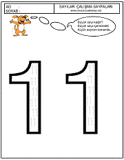 okul öncesi 11 sayısı çizgi çalışması